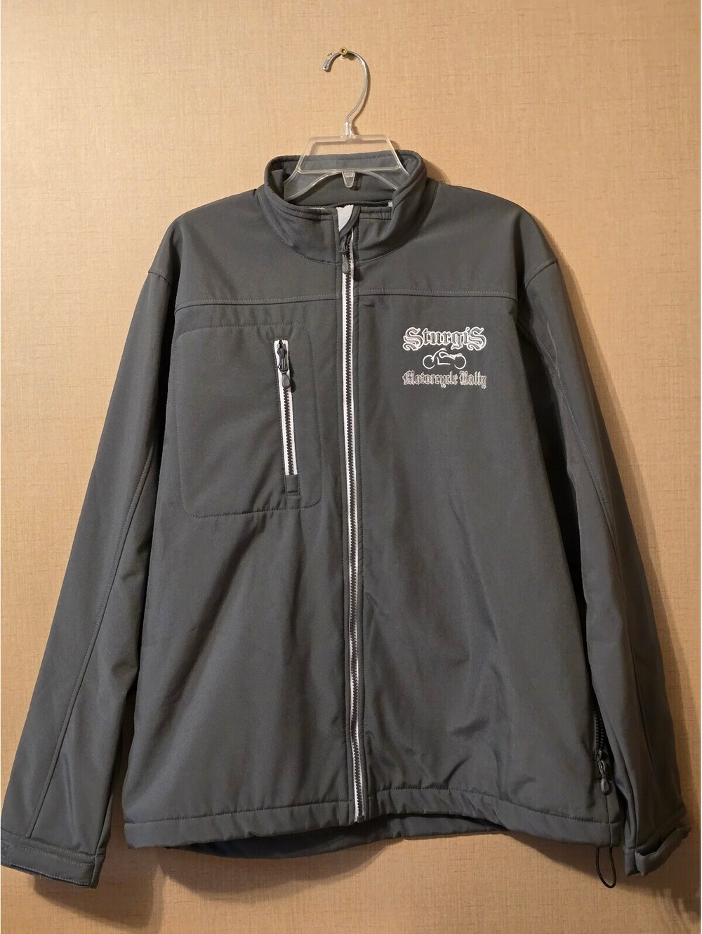 Maverick Apparel Sturgis Motorcycle Rally Softshell Fleece Jacket Gray Large